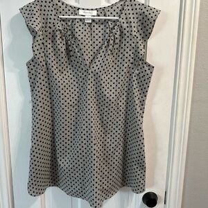 Motherhood Maternity Polka Dot Flutter Sleeve Blouse Sz Small